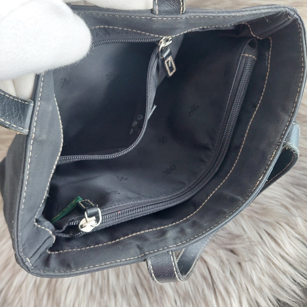 Lauren Ralph Lauren Vinyl Hand Bag Double Top Handles - Picture 10 of 16